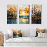 Birch Woods Golden Reflections II - Multi-Panels