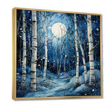 Birch Woods Mystic Moonlight I - Floral Canvas Wall Art