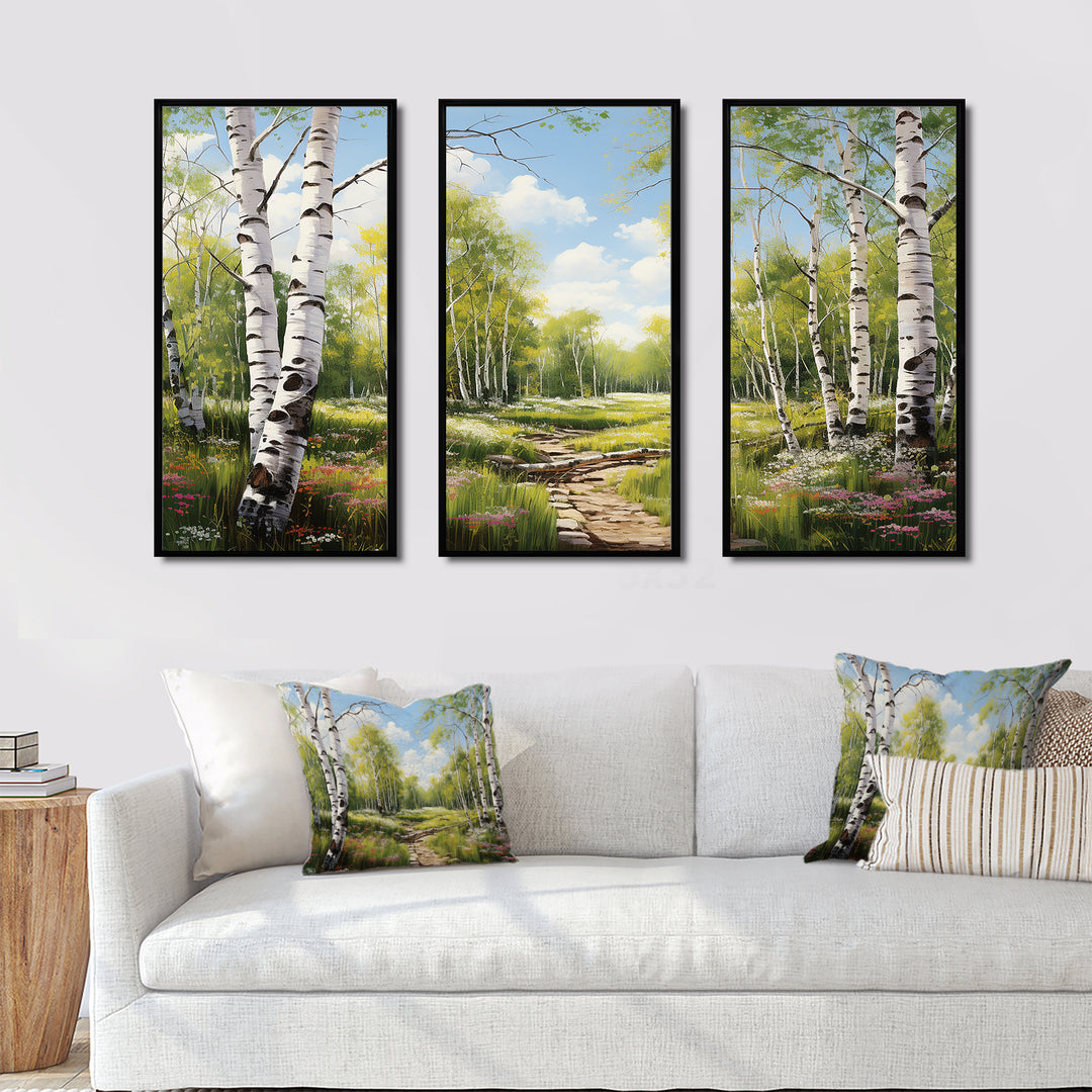 Birch Woods Spring Awakening III - Canvas Wall Art Sets