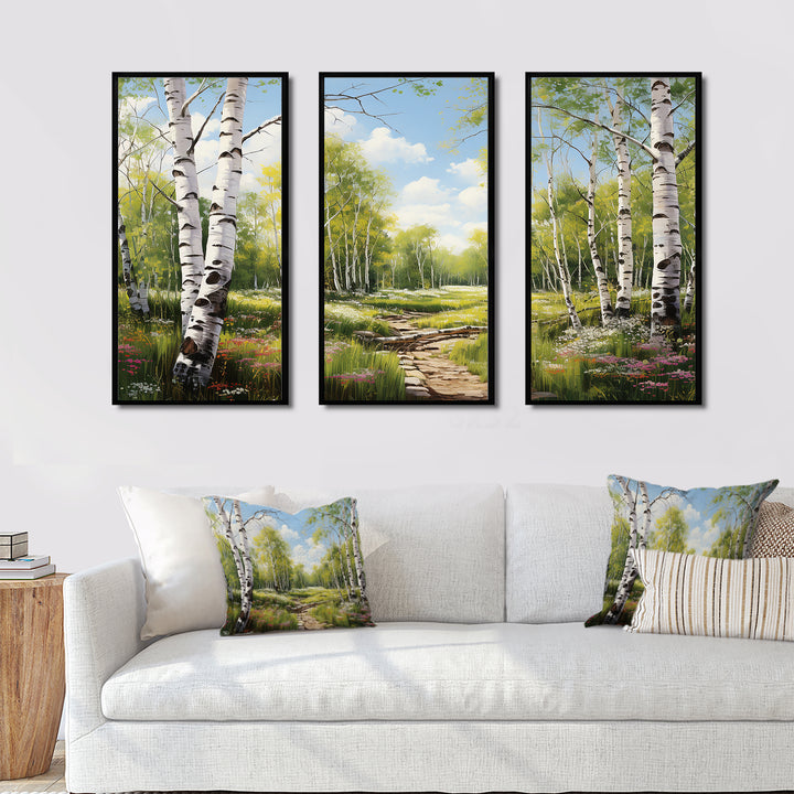 Birch Woods Spring Awakening III - Canvas Wall Art Sets