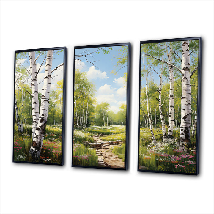 Birch Woods Spring Awakening III - Canvas Wall Art Sets