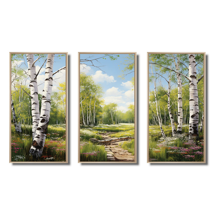 Birch Woods Spring Awakening III - Canvas Wall Art Sets