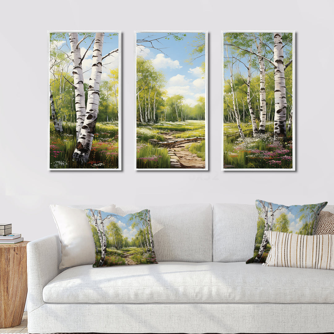 Birch Woods Spring Awakening III - Canvas Wall Art Sets