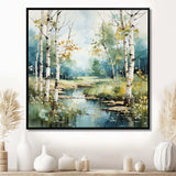 Birch Woods Whispering Winds X - Floral Canvas Wall Art