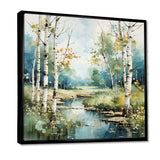 Birch Woods Whispering Winds X - Floral Canvas Wall Art