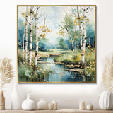 Birch Woods Whispering Winds X - Floral Canvas Wall Art