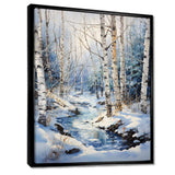 Birch Woods Winter Moonrise I - Floral Canvas Wall Art