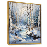 Birch Woods Winter Moonrise I - Floral Canvas Wall Art