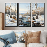 Birch Woods Winter Whispers I - Multi-Panel Canvas Prints