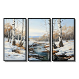 Birch Woods Winter Whispers I - Multi-Panel Canvas Prints