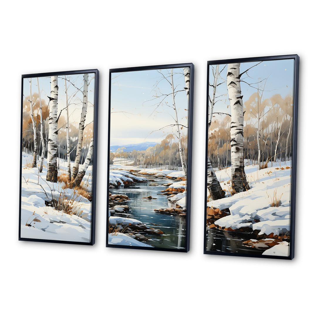 Birch Woods Winter Whispers I - Multi-Panel Canvas Prints
