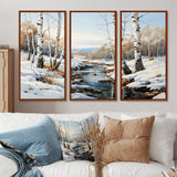 Birch Woods Winter Whispers I - Multi-Panel Canvas Prints