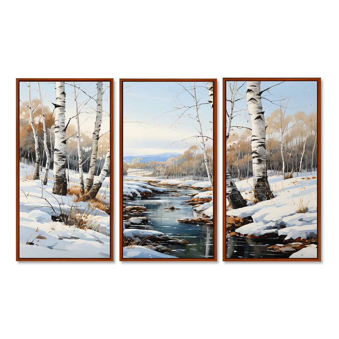 Birch Woods Winter Whispers I - Multi-Panel Canvas Prints