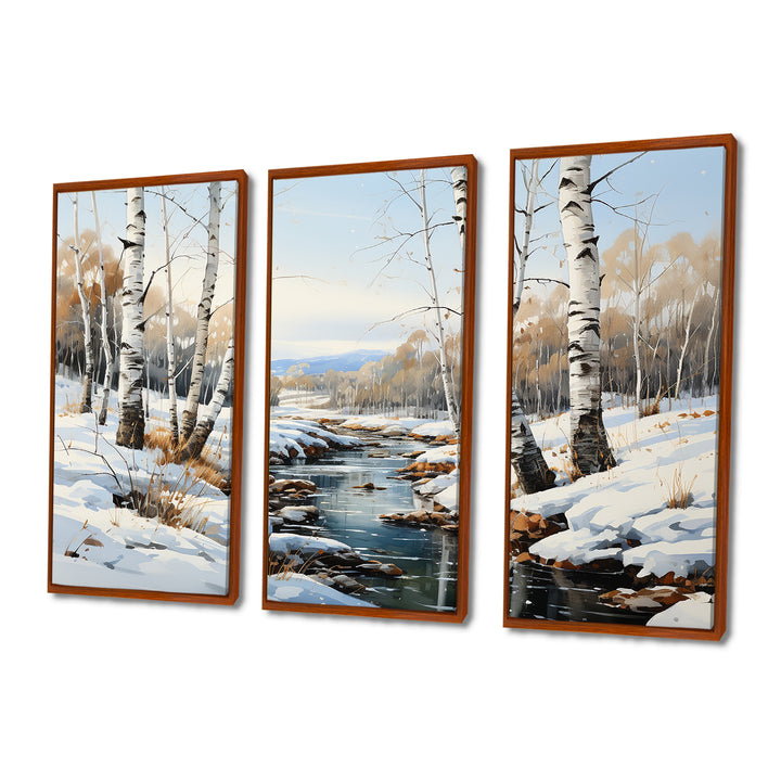 Birch Woods Winter Whispers I - Multi-Panel Canvas Prints