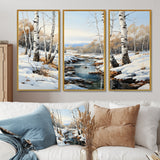 Birch Woods Winter Whispers I - Multi-Panel Canvas Prints