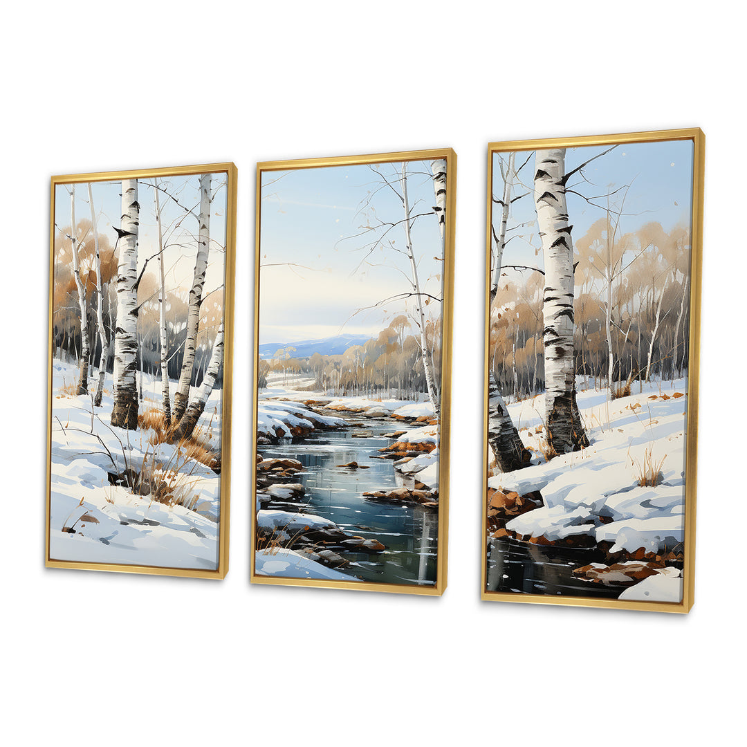 Birch Woods Winter Whispers I - Multi-Panel Canvas Prints