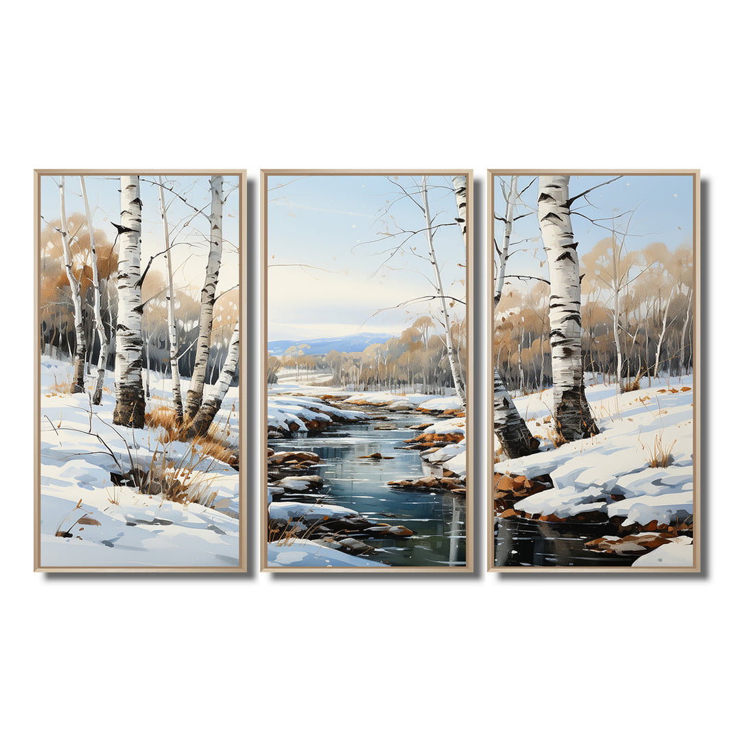 Birch Woods Winter Whispers I - Multi-Panel Canvas Prints