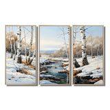 Birch Woods Winter Whispers I - Multi-Panel Canvas Prints
