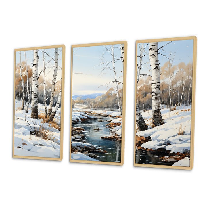 Birch Woods Winter Whispers I - Multi-Panel Canvas Prints