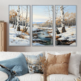 Birch Woods Winter Whispers I - Multi-Panel Canvas Prints