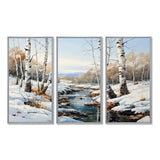 Birch Woods Winter Whispers I - Multi-Panel Canvas Prints
