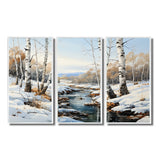 Birch Woods Winter Whispers I - Multi-Panel Canvas Prints