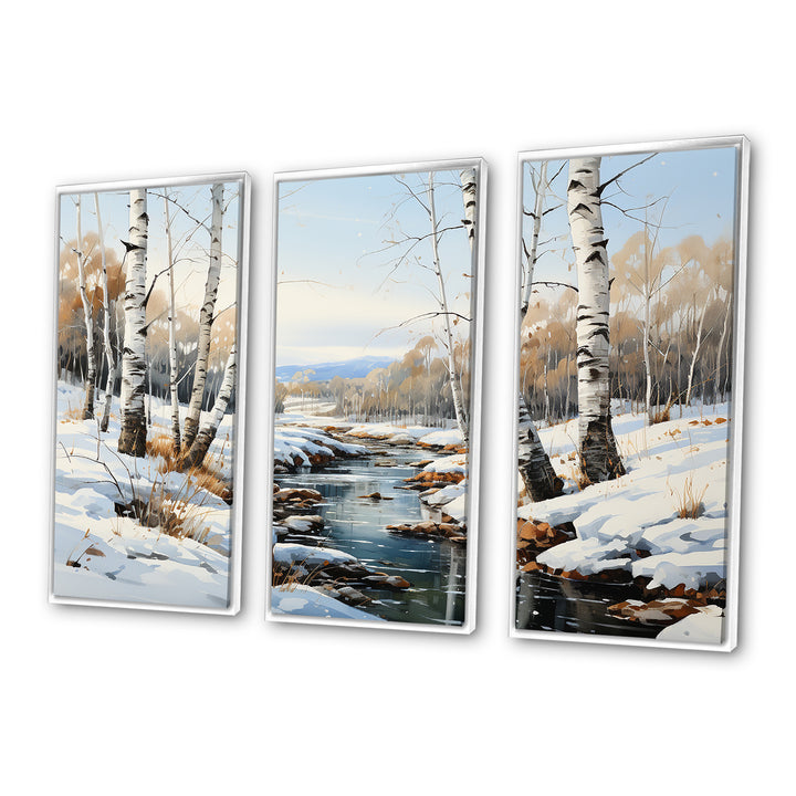 Birch Woods Winter Whispers I - Multi-Panel Canvas Prints
