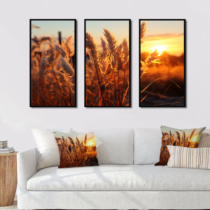 Birds Of Paradise Field VIII - 3-Piece Canvas Wall Art