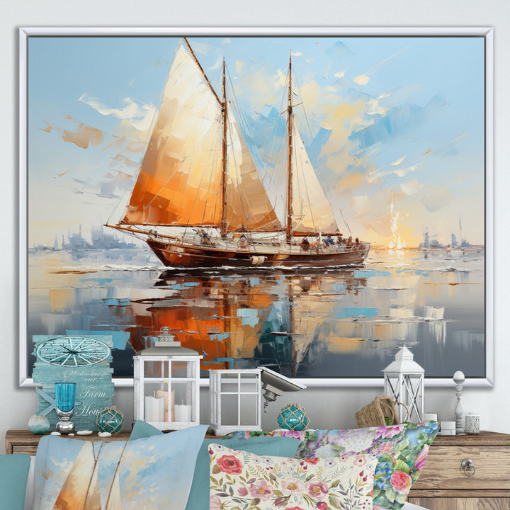 Boat Minimalism Regatta I - Boat Canvas Wall Art