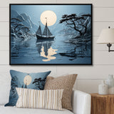 Blue Boat Collage - Boat Canvas Wall Art