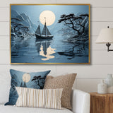 Blue Boat Collage - Boat Canvas Wall Art