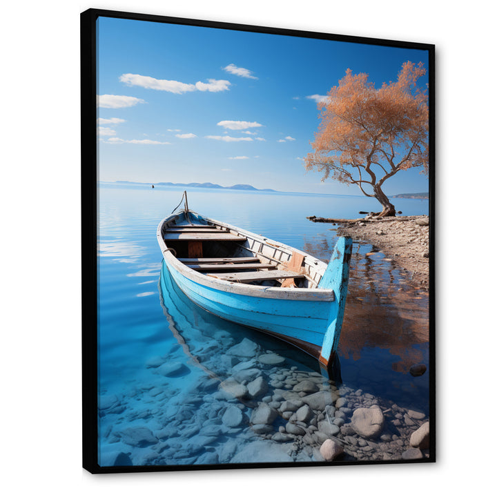 Blue Boat Serenity I - Boat Canvas Wall Art