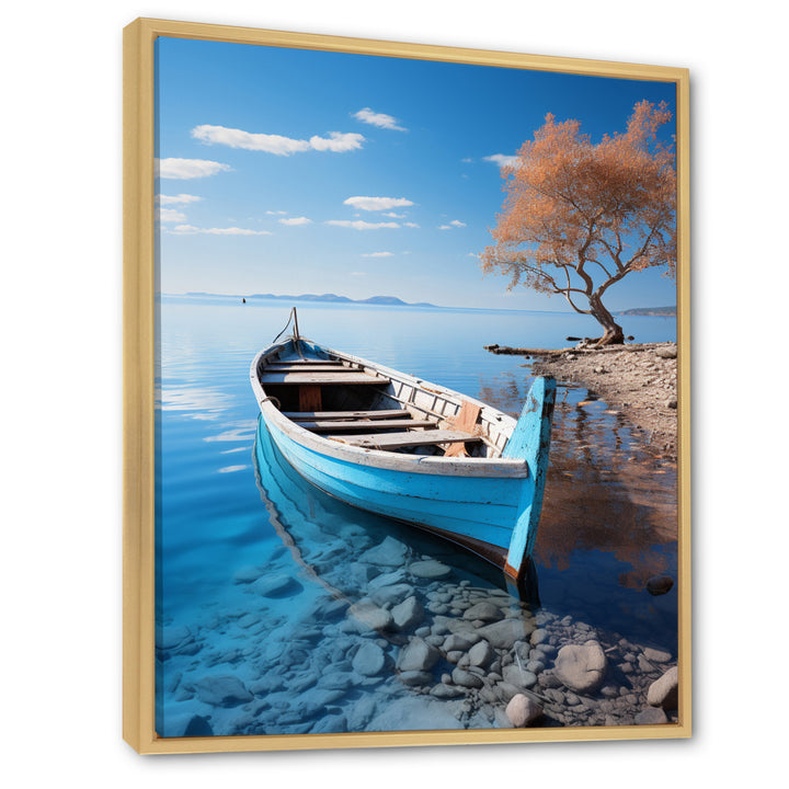 Blue Boat Serenity I - Boat Canvas Wall Art