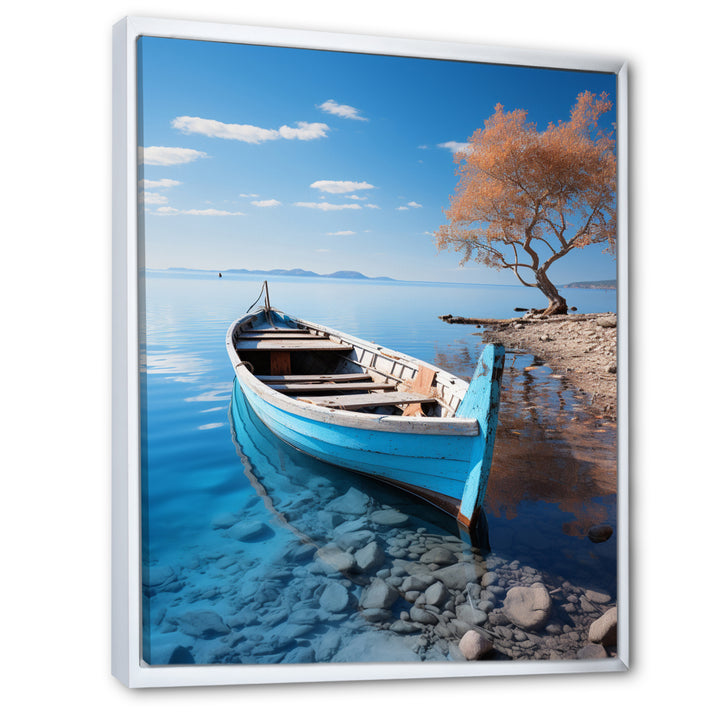 Blue Boat Serenity I - Boat Canvas Wall Art