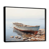 Boat Contemplative Shoreline - Boat Canvas Wall Art