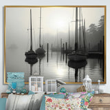 Boat Misty Harbor - Boat Canvas Wall Art
