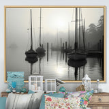 Boat Misty Harbor - Boat Canvas Wall Art