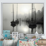 Boat Misty Harbor - Boat Canvas Wall Art