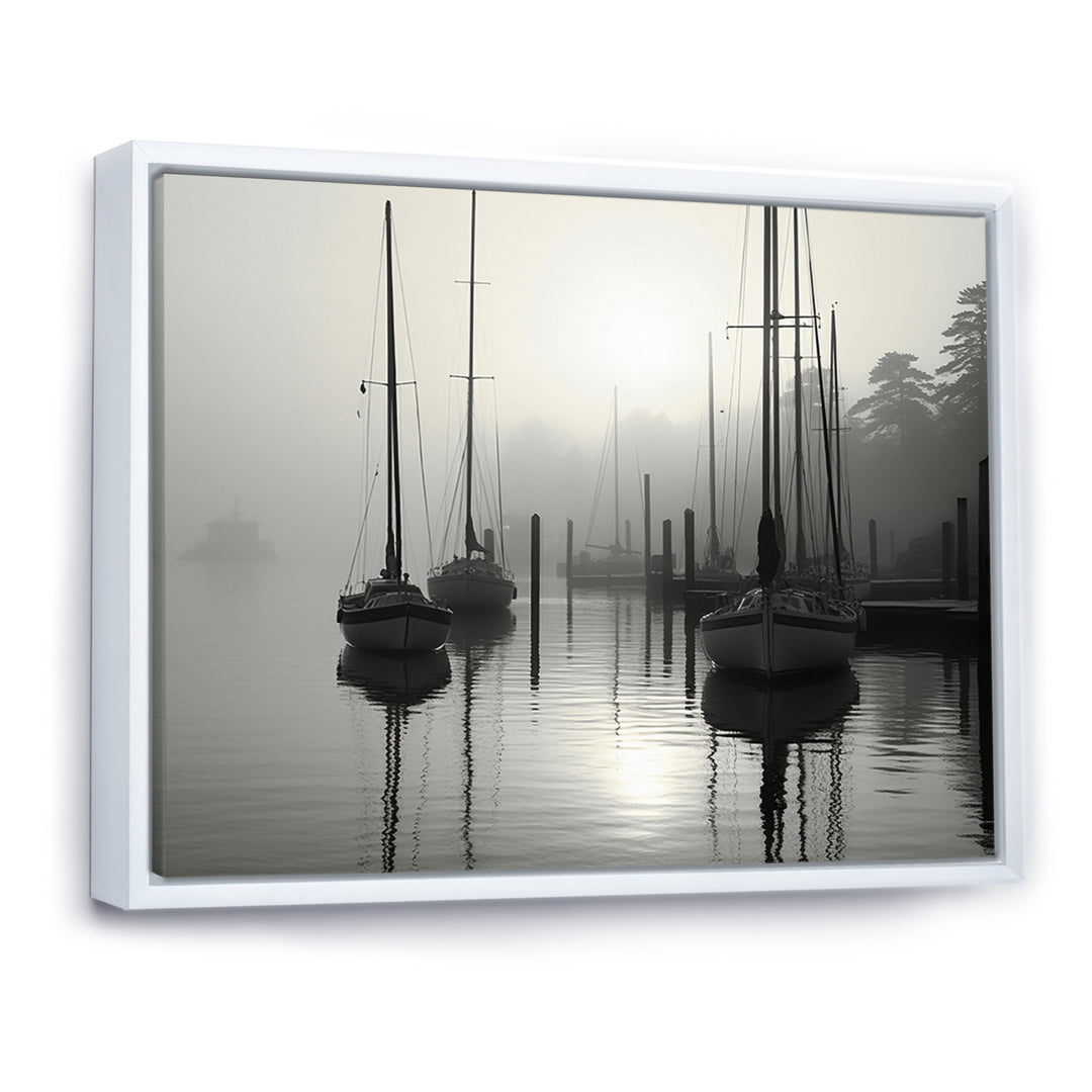 Boat Misty Harbor - Boat Canvas Wall Art