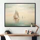 Beige Boat Minimalism I - Boat Canvas Wall Art