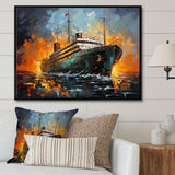 Boat Titanic Collage Interwoven I - Boat Canvas Wall Art