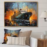 Boat Titanic Collage Interwoven I - Boat Canvas Wall Art