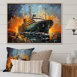 Boat Titanic Collage Interwoven I - Boat Canvas Wall Art