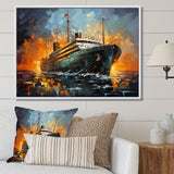 Boat Titanic Collage Interwoven I - Boat Canvas Wall Art