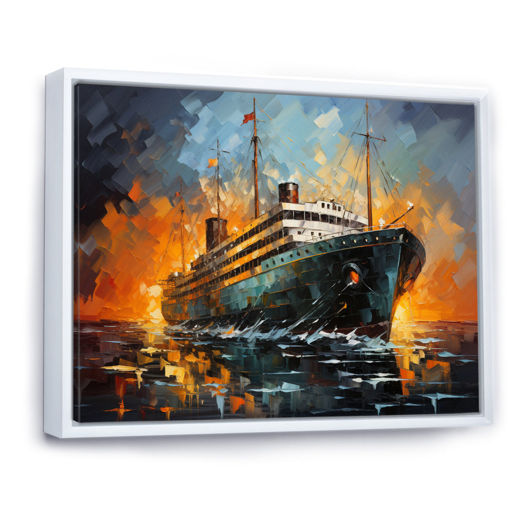 Boat Titanic Collage Interwoven I - Boat Canvas Wall Art