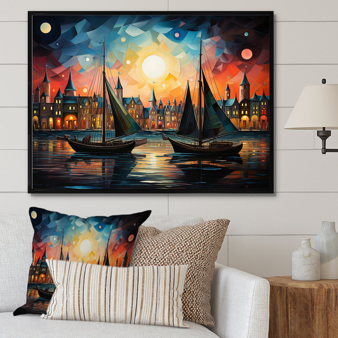 Boat Whimsical Sailings I - Boat Canvas Wall Art