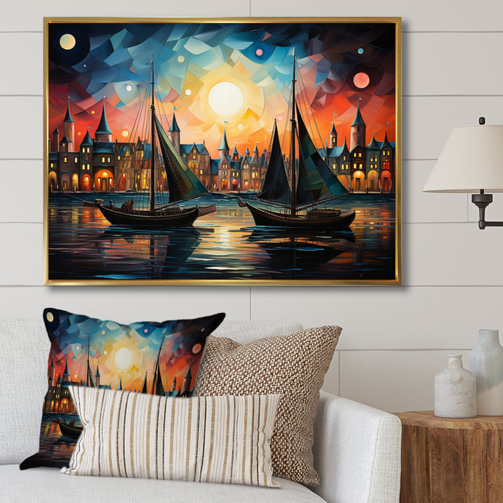 Boat Whimsical Sailings I - Boat Canvas Wall Art