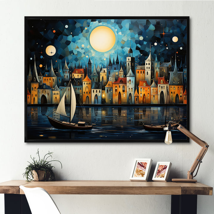 Boat Whimsical Waterways I - Boat Canvas Wall Art