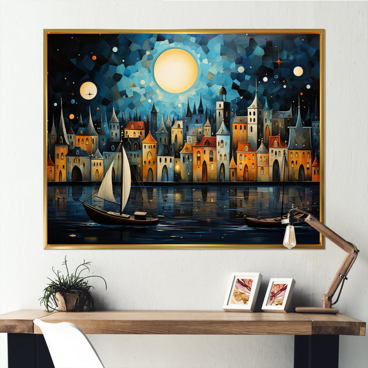 Boat Whimsical Waterways I - Boat Canvas Wall Art