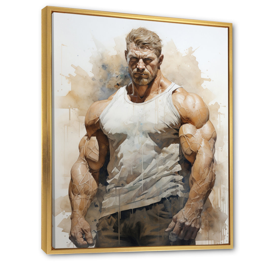 Bodybuilding Front Relaxed Pose I - Aerobic &amp; Bodybuilding Canvas Wall Art